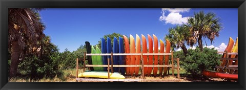 Framed Kayaks, Gulf Of Mexico, Florida, USA Print