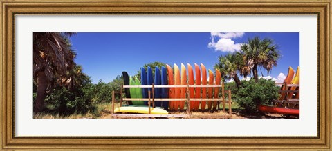 Framed Kayaks, Gulf Of Mexico, Florida, USA Print
