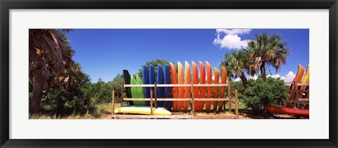 Framed Kayaks, Gulf Of Mexico, Florida, USA Print