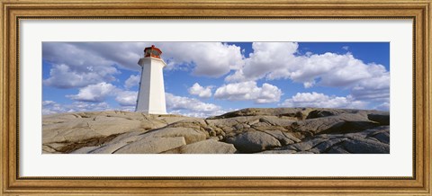 Framed Low Angle View Of A Lighthouse, Peggy&#39;s Cove, Nova Scotia, Canada Print