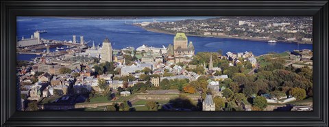 Framed High angle view of buildings in a city, Quebec City, Quebec, Canada Print