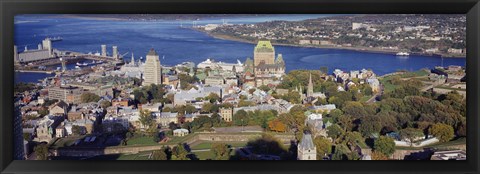 Framed High angle view of buildings in a city, Quebec City, Quebec, Canada Print