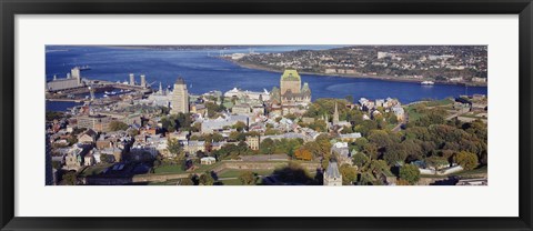 Framed High angle view of buildings in a city, Quebec City, Quebec, Canada Print