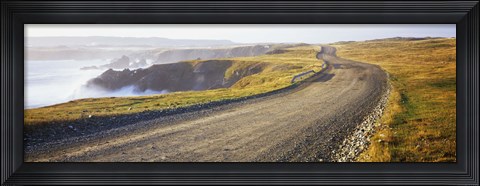 Framed Dirt road passing through a landscape, Cape Bonavista, Newfoundland, Newfoundland and Labrador, Canada Print