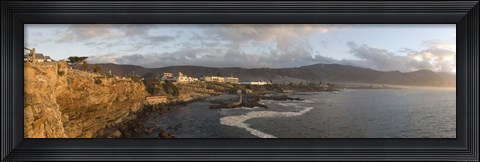Framed Old whaling station with a town in the background, Hermanus, Western Cape Province, South Africa Print