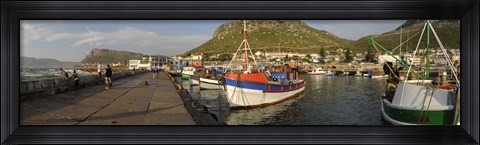 Framed Fishing boats at a harbor, Kalk Bay, False Bay, Cape Town, Western Cape Province, South Africa Print