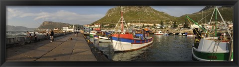 Framed Fishing boats at a harbor, Kalk Bay, False Bay, Cape Town, Western Cape Province, South Africa Print