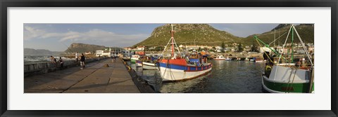 Framed Fishing boats at a harbor, Kalk Bay, False Bay, Cape Town, Western Cape Province, South Africa Print