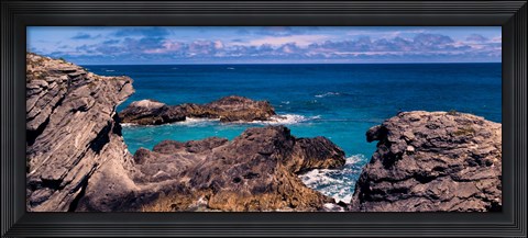 Framed Rock formations on the coast, Bermuda Print