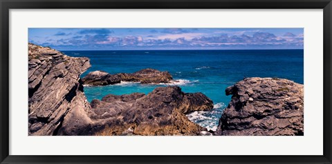 Framed Rock formations on the coast, Bermuda Print