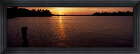 Framed Sunrise over the sea, Bermuda Print