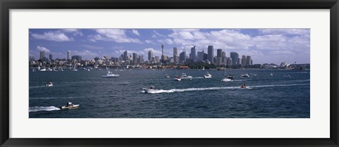 Framed Boats in the sea, Sydney Harbor, Sydney, New South Wales, Australia Print