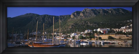Framed Boats at a marina, Kas, Antalya Province, Turkey Print