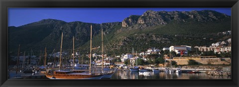 Framed Boats at a marina, Kas, Antalya Province, Turkey Print