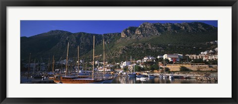 Framed Boats at a marina, Kas, Antalya Province, Turkey Print