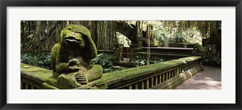 Framed Statue of a monkey in a temple, Bathing Temple, Ubud Monkey Forest, Ubud, Bali, Indonesia Print