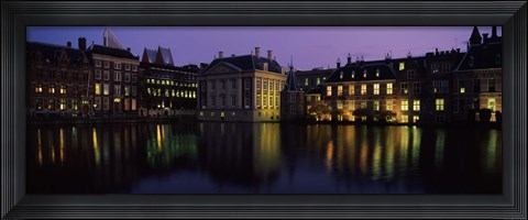 Framed Buildings at the waterfront, Binnenhof, The Hague, South Holland, Netherlands Print