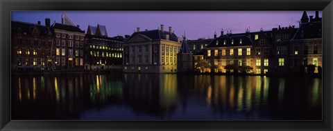 Framed Buildings at the waterfront, Binnenhof, The Hague, South Holland, Netherlands Print