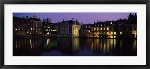 Framed Buildings at the waterfront, Binnenhof, The Hague, South Holland, Netherlands Print