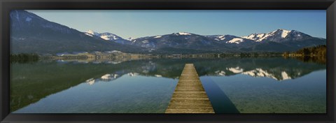 Framed Pier over on a lake, Wolfgangsee, St. Wolfgang, Salzkammergut, Upper Austria, Austria Print