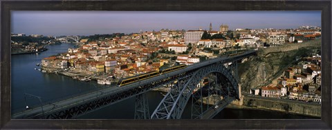 Framed Bridge across a river, Dom Luis I Bridge, Duoro River, Porto, Portugal Print
