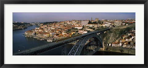 Framed Bridge across a river, Dom Luis I Bridge, Duoro River, Porto, Portugal Print