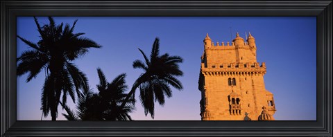 Framed Low angle view of a tower, Torre De Belem, Belem, Lisbon, Portugal Print
