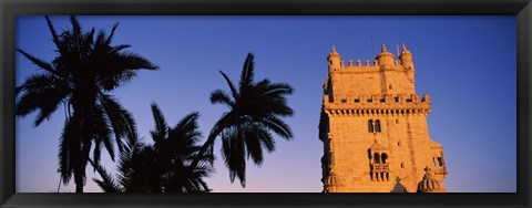 Framed Low angle view of a tower, Torre De Belem, Belem, Lisbon, Portugal Print