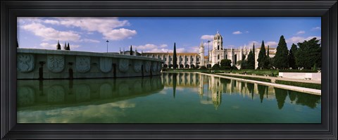 Framed Gardens Infront of Mosteiro Dos Jeronimos, Lisbon, Portugal Print