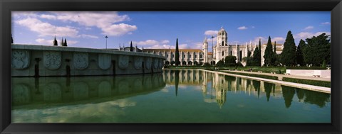 Framed Gardens Infront of Mosteiro Dos Jeronimos, Lisbon, Portugal Print