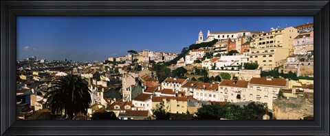Framed Buildings on the slopes of a city, Alfama, Lisbon, Portugal Print