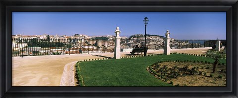 Framed Formal garden in a city, Alfama, Lisbon, Portugal Print