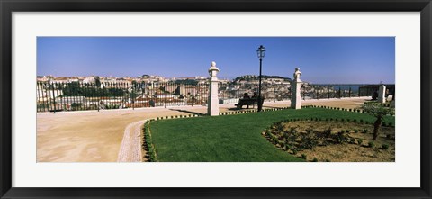 Framed Formal garden in a city, Alfama, Lisbon, Portugal Print