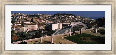 Framed View of city and hill top, Alfama, Lisbon, Portugal Print