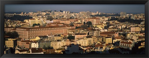 Framed Alfama skyline, Lisbon, Portugal Print