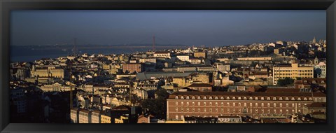 Framed Aerial view of Alfama, Lisbon, Portugal Print