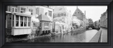 Framed Houses along a channel, Bruges, West Flanders, Belgium Print