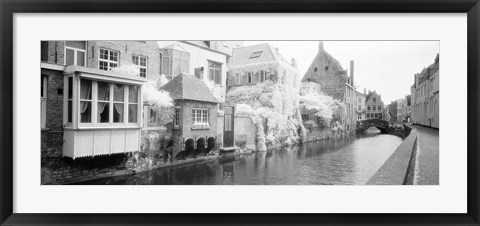 Framed Houses along a channel, Bruges, West Flanders, Belgium Print