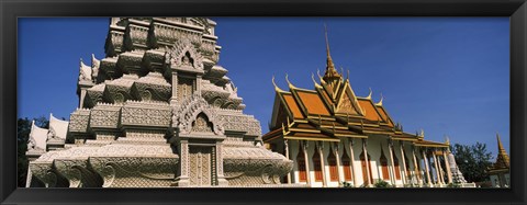 Framed Pagoda near a palace, Silver Pagoda, Royal Palace, Phnom Penh, Cambodia Print