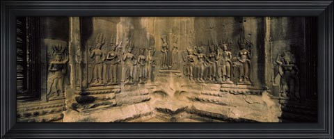 Framed Carvings  in a temple, Angkor Wat, Cambodia Print