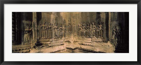 Framed Carvings  in a temple, Angkor Wat, Cambodia Print