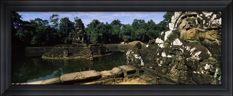 Framed Statues in a temple, Neak Pean, Angkor, Cambodia Print