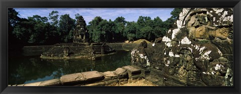 Framed Statues in a temple, Neak Pean, Angkor, Cambodia Print