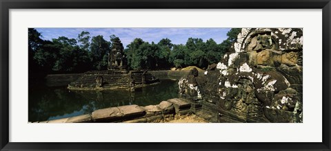 Framed Statues in a temple, Neak Pean, Angkor, Cambodia Print