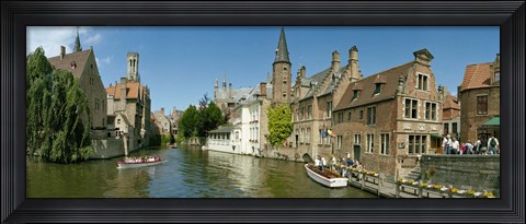 Framed Buildings at the waterfront, Rozenhoedkaai, Bruges, West Flanders, Belgium Print