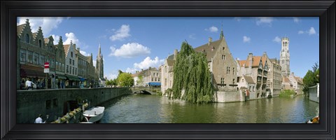 Framed Rozenhoedkaai, Bruges, West Flanders, Belgium Print