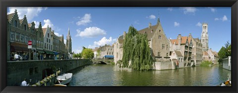 Framed Rozenhoedkaai, Bruges, West Flanders, Belgium Print