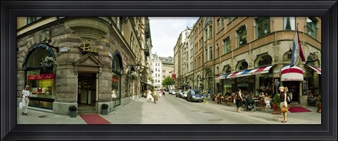 Framed Buildings in a city, Biblioteksgatan and Master Samuelsgatan streets, Stockholm, Sweden Print