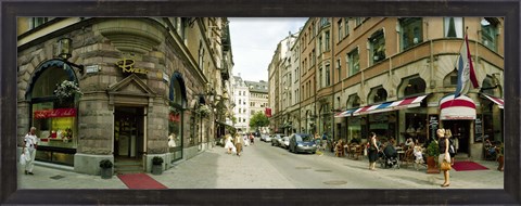 Framed Buildings in a city, Biblioteksgatan and Master Samuelsgatan streets, Stockholm, Sweden Print