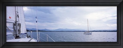 Framed Sailboats in a lake, Lake Starnberg, Munich, Bavaria, Germany Print